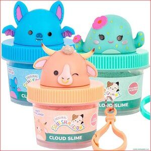 Mini Scented Cloud Slime Jars with Squishmallows Topper Charms